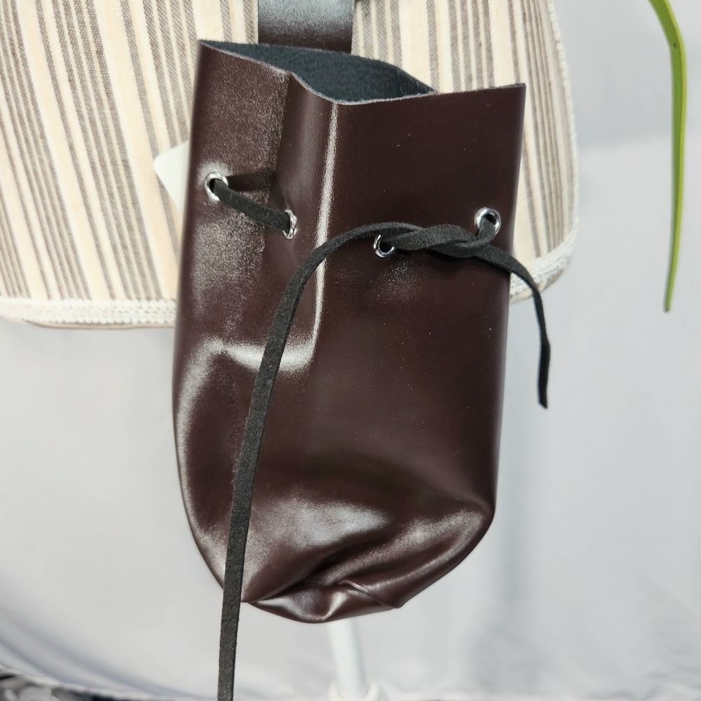 ClearUmm NWT Brown Leather Belt Bag w/Draw String Closure Renaissance Faire